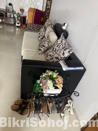 6 Seater L-Shape Sofa Set with Center Table